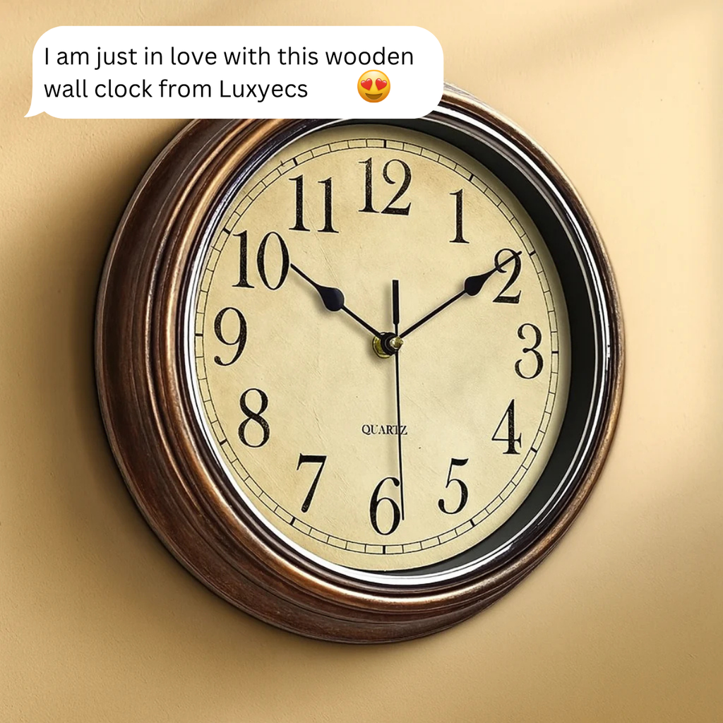 Klassische Wanduhr aus Holz mit leisem Uhrwerk