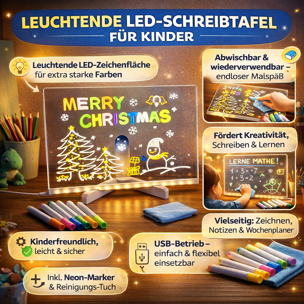 LED Schreibtafel für Kinder - Leuchtendes Zeichenbrett