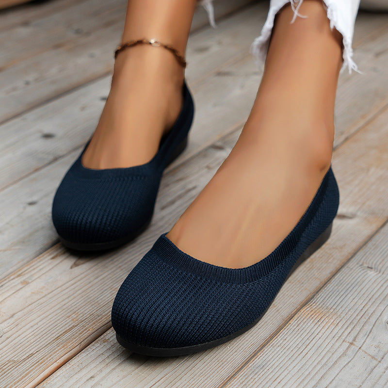 Bequeme orthopädische Ballerinas für Damen | Leichte Strick-Slipper mit gepolsterter Innensohle für maximalen Komfort