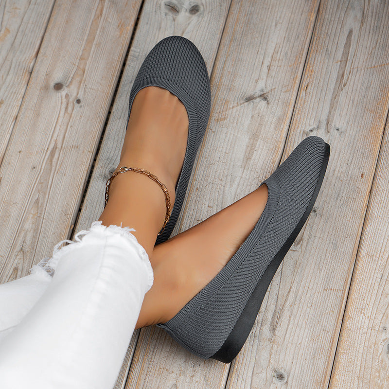 Bequeme orthopädische Ballerinas für Damen | Leichte Strick-Slipper mit gepolsterter Innensohle für maximalen Komfort