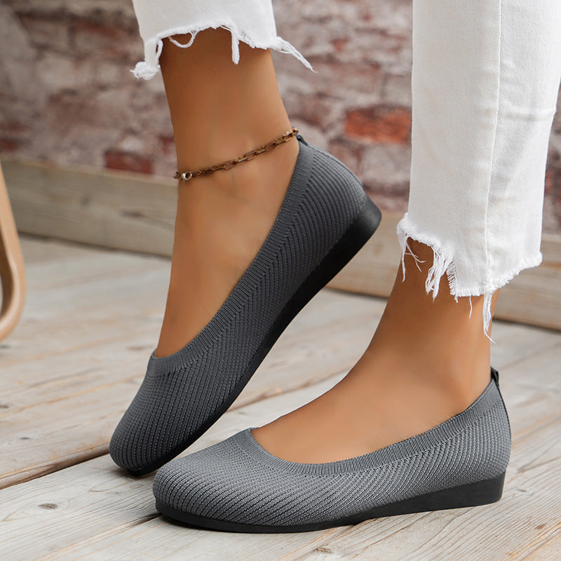 Bequeme orthopädische Ballerinas für Damen | Leichte Strick-Slipper mit gepolsterter Innensohle für maximalen Komfort