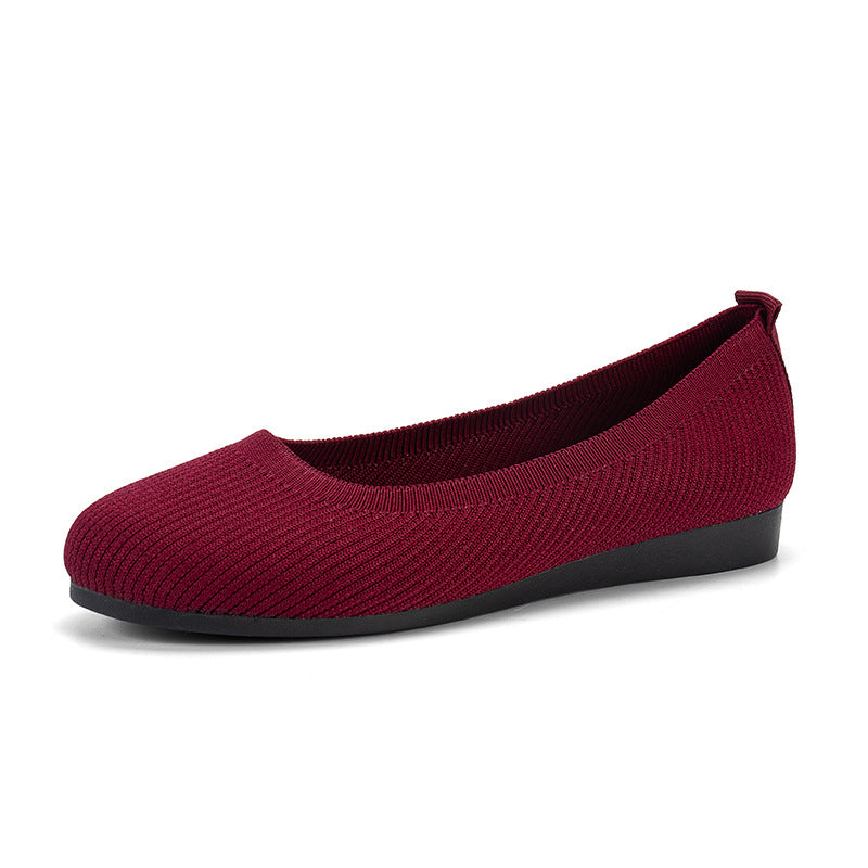 Bequeme orthopädische Ballerinas für Damen | Leichte Strick-Slipper mit gepolsterter Innensohle für maximalen Komfort