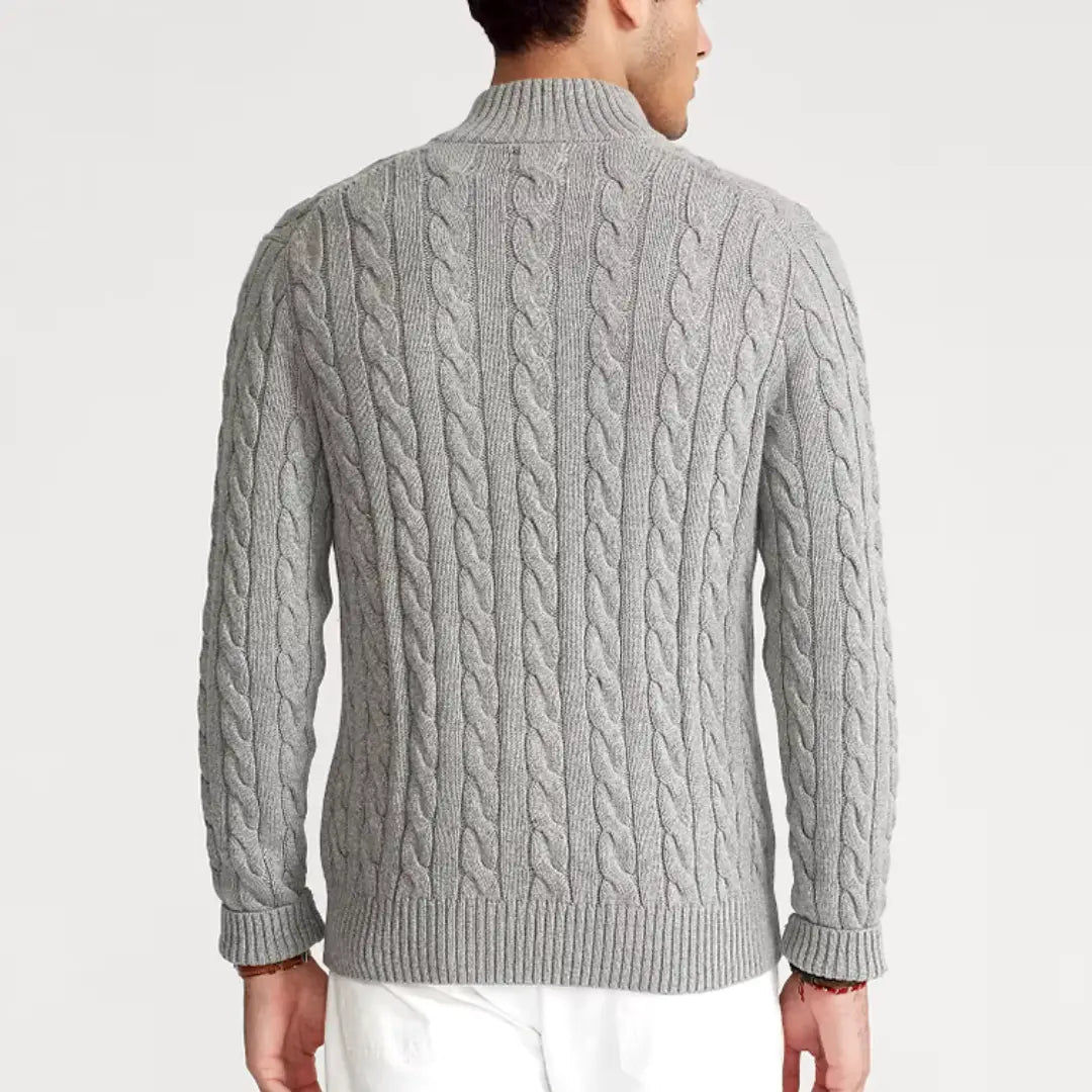 Lorenzo Bellucci | Luxuriöser Herrenpullover mit halbem Reißverschluss und hohem Kragen