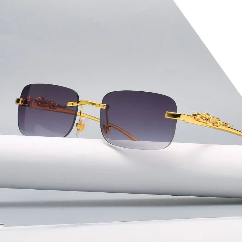 LeophaZe | Men's Rimless Sunglasses – Leopard Head Design, UV400 Protection 2
