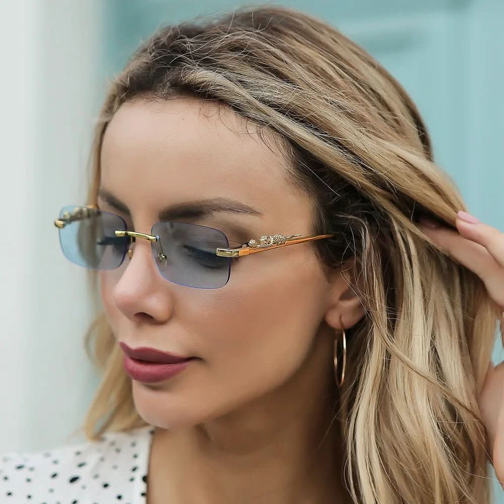 LeophaZe | Men's Rimless Sunglasses – Leopard Head Design, UV400 Protection 5
