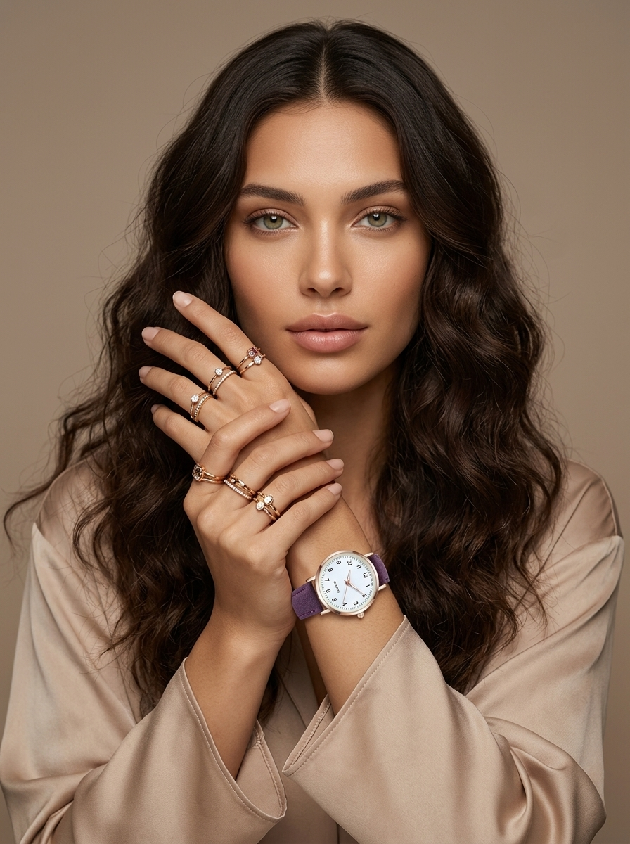 Damenarmbanduhr mit Lederarmband und Gehäuse in Roségold – Minimalistische Armbanduhr für den Alltag und schicke Anlässe