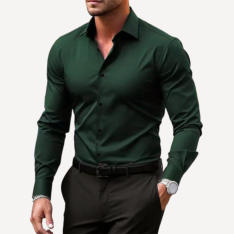 Men's Slim Fit Shirt | Modern Business Long Sleeve Shirt | Formal Dress Shirt for Office and Events | Close-Fitting Cut