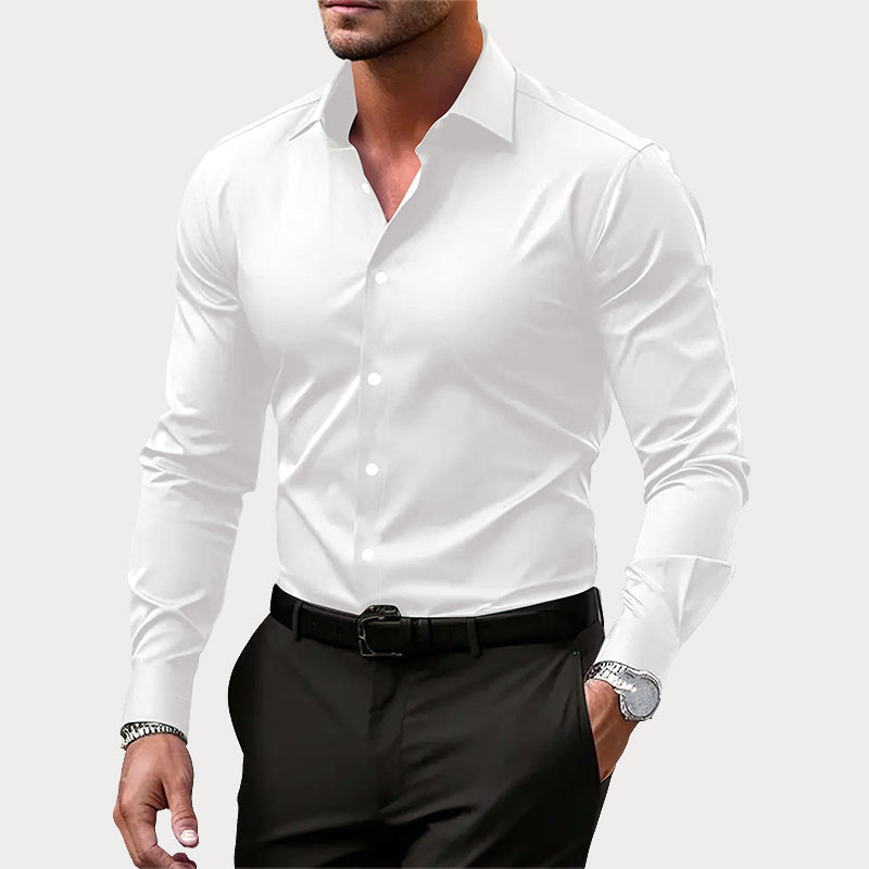 Men's Slim Fit Shirt | Modern Business Long Sleeve Shirt | Formal Dress Shirt for Office and Events | Close-Fitting Cut