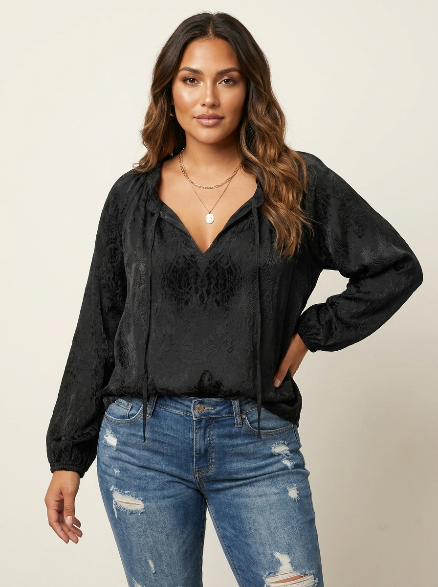 Damenbluse mit Spitze im Boho-Stil | Luftige Sommerbluse locker geschnitten | Feminine Spitzenbluse für Freizeit und Urlaub