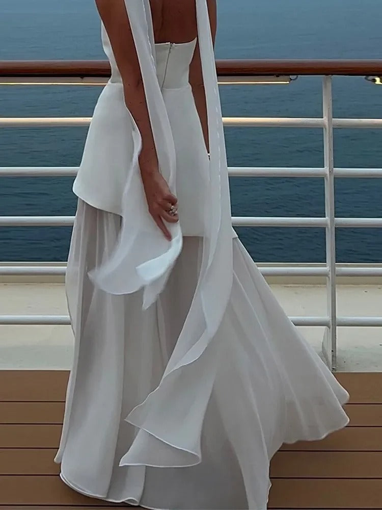 Maxi dress for women with slit
