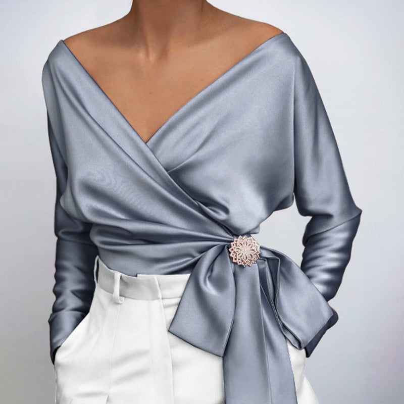 Davina - Smooth, Shiny Fabric Blouse