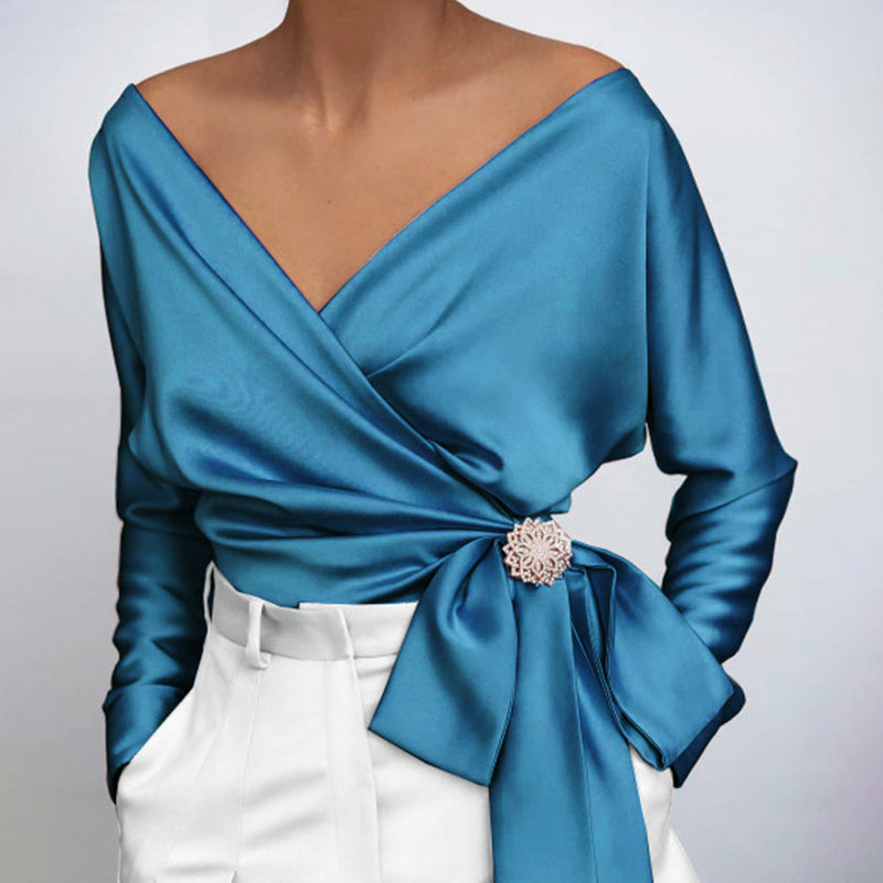 Davina - Smooth, Shiny Fabric Blouse