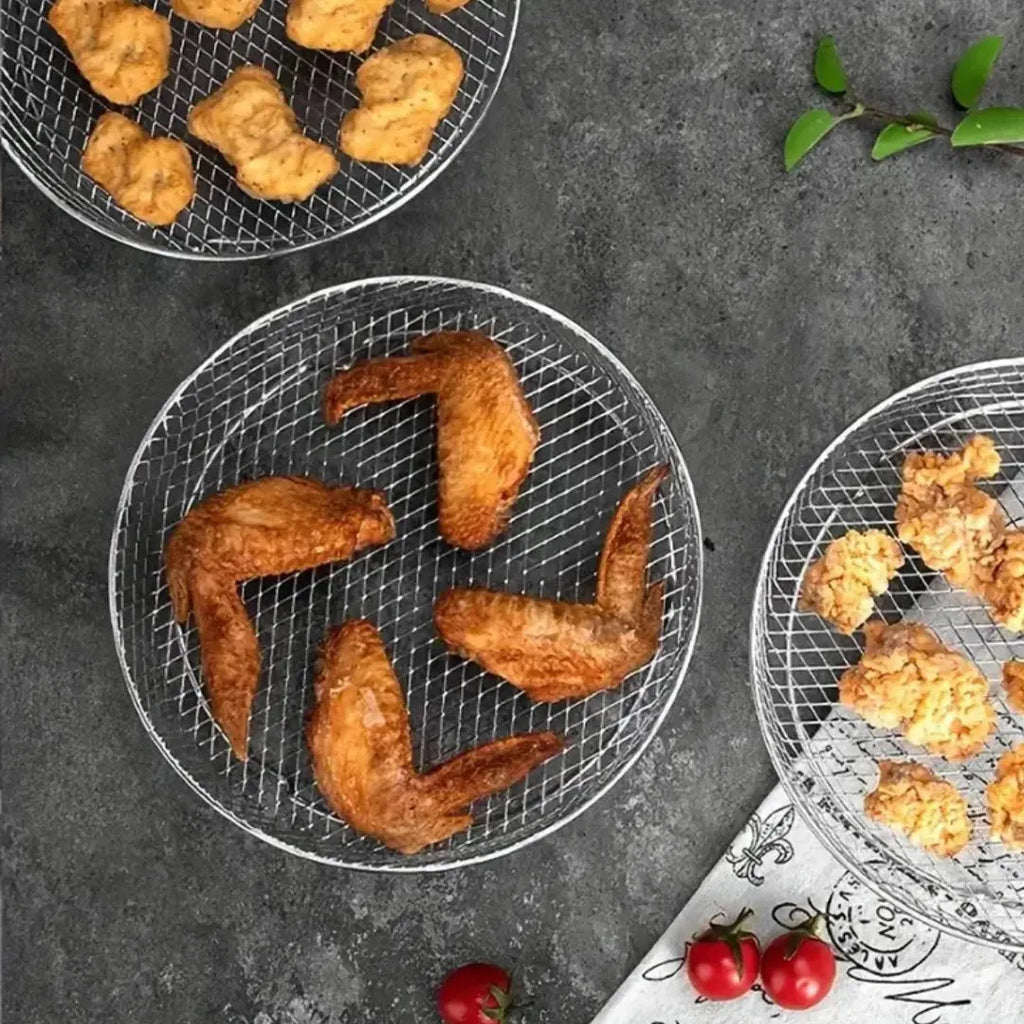 Mehrschichtige Körbe für Heißluftfritteusen mit 2 kostenlosen hitzebeständigen Zangen Zorenza