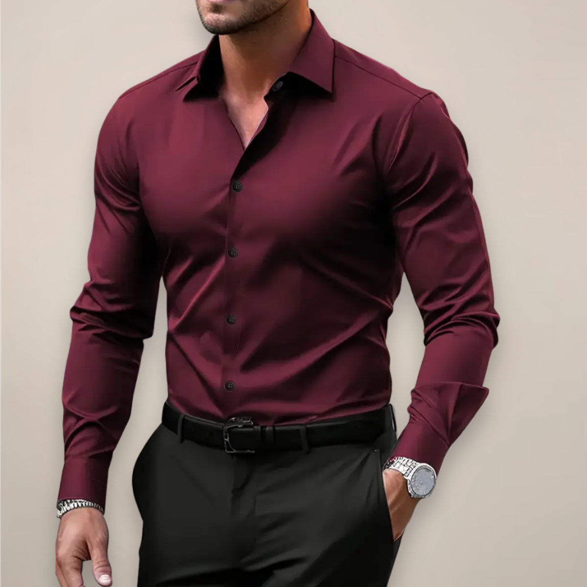 Klassisches Business-Langarmhemd für Herren