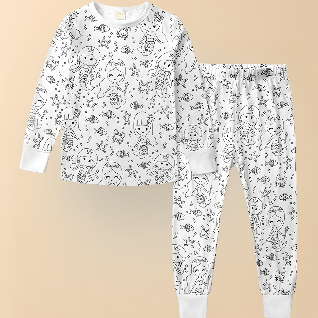 Children's Cotton Pajama Set for Coloring – Creative Christmas Pajamas