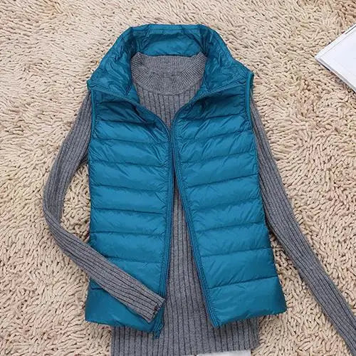 NOUVEAU RICHE Ultraleichte Daunenweste Damen Warme Leichte Schicht Blau