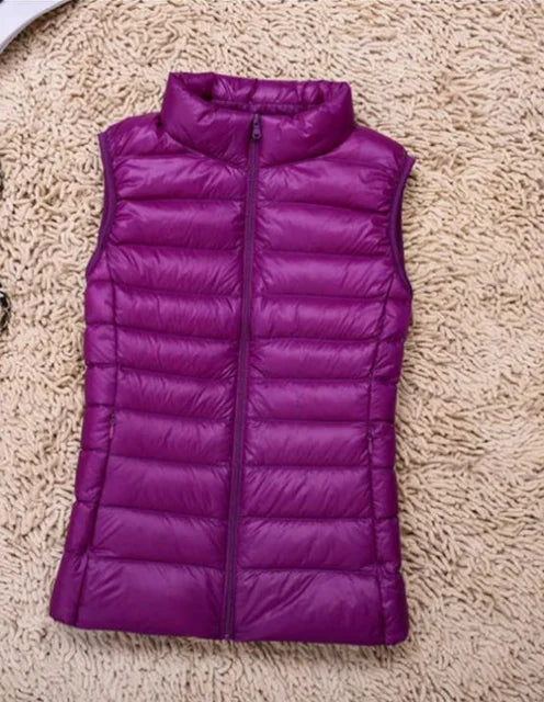 NOUVEAU RICHE Ultraleichte Daunenweste Damen Warme Leichte Schicht Lila