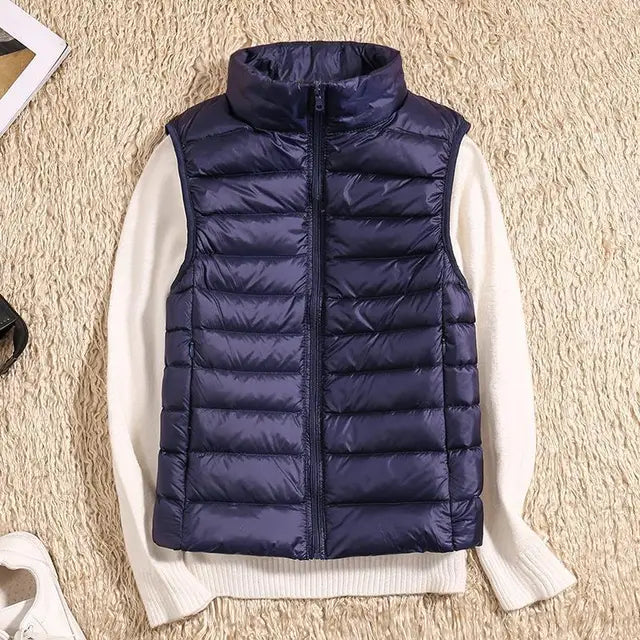 NOUVEAU RICHE Ultraleichte Daunenweste Damen Warme Leichte Schicht Marineblau