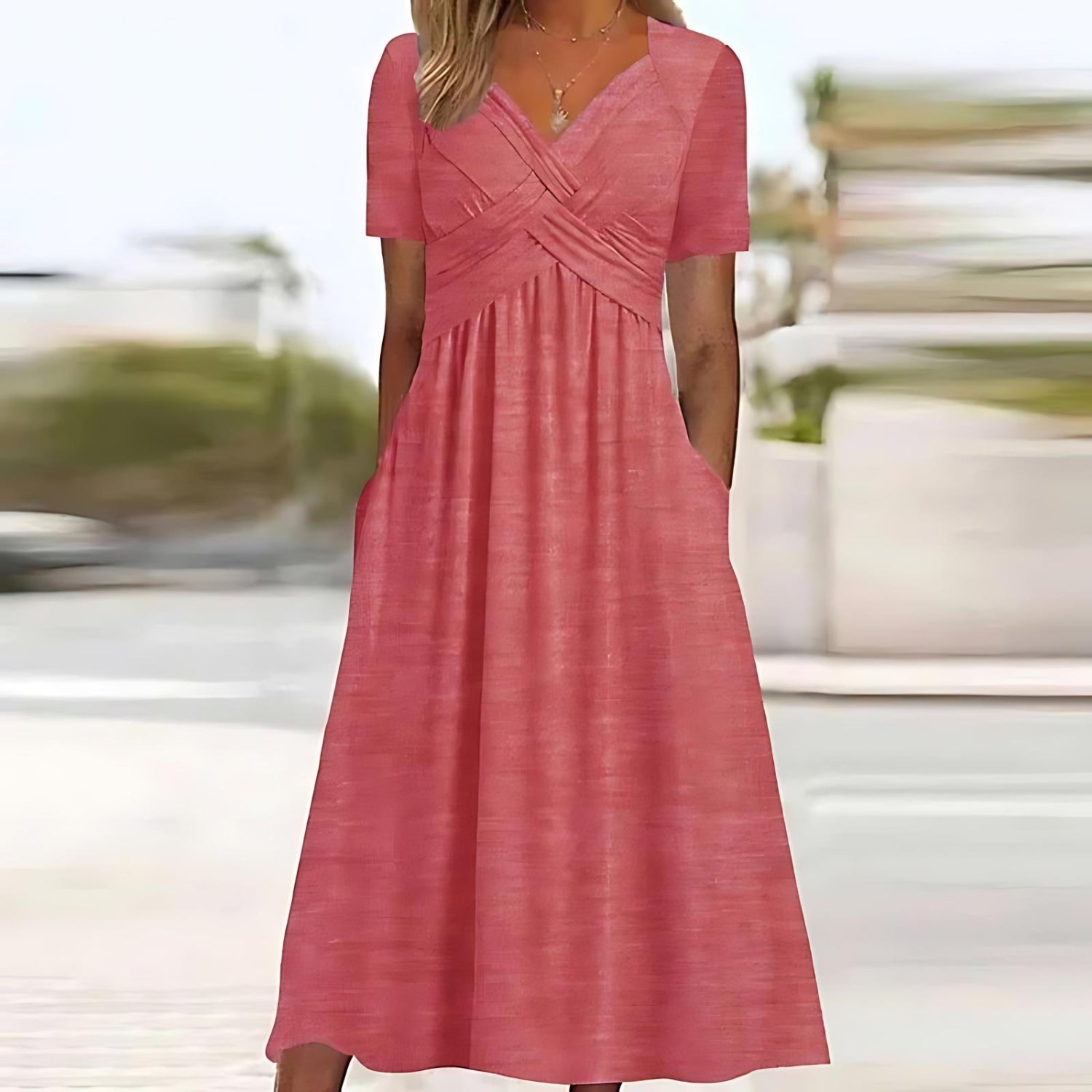 Midi-Kleid mit Bauchkaschierung