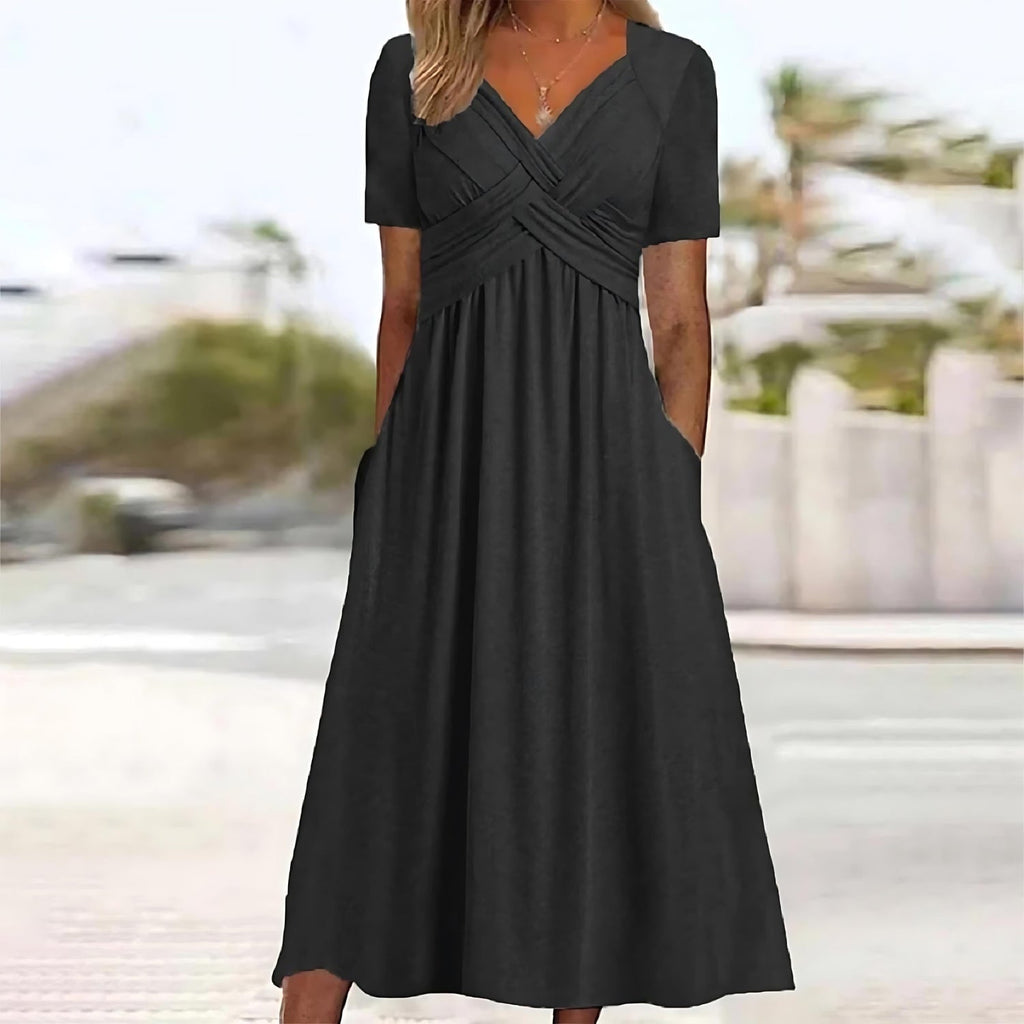 Midi-Kleid mit Bauchkaschierung