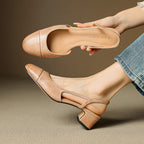 Slingback-Pumps aus echtem Leder für Damen