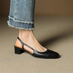 Slingback-Pumps aus echtem Leder für Damen