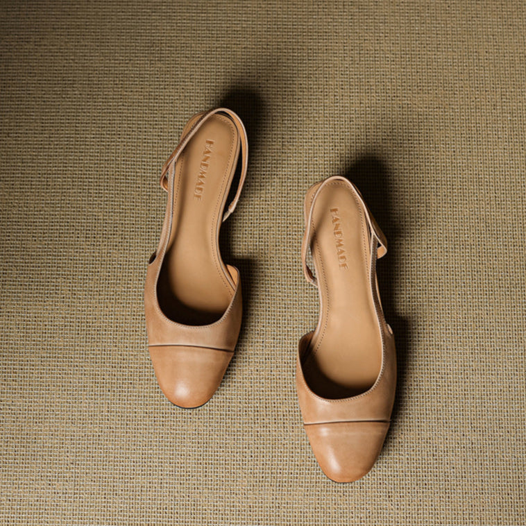 Genuine Leather Slingback Pumps for Women