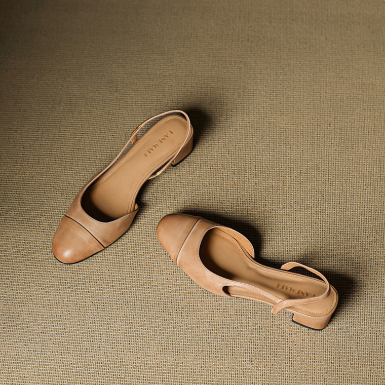 Slingback-Pumps aus echtem Leder für Damen