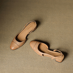 Slingback-Pumps aus echtem Leder für Damen