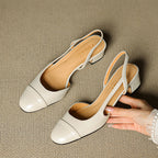 Slingback-Pumps aus echtem Leder für Damen