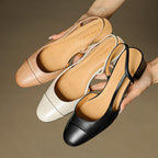 Slingback-Pumps aus echtem Leder für Damen