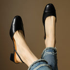 Slingback-Pumps aus echtem Leder für Damen