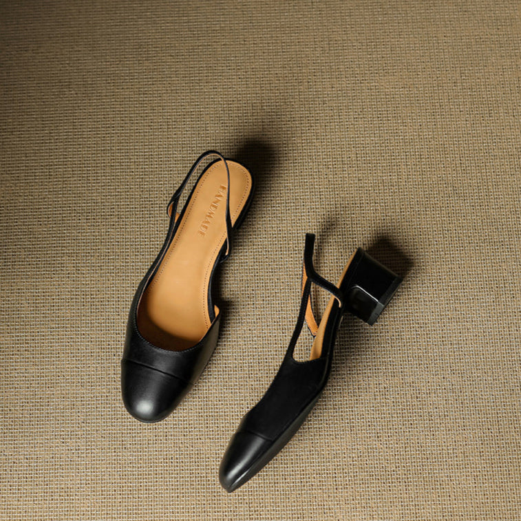 Genuine Leather Slingback Pumps for Women