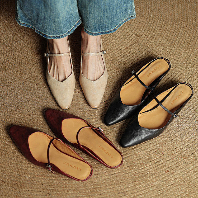 Orthopädische Damen Ballerinas mit offener Zehenpartie | Bequeme Sommerschuhe mit ergonomischer Sohle für den Alltag