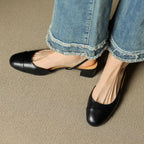 Slingback-Pumps aus echtem Leder für Damen