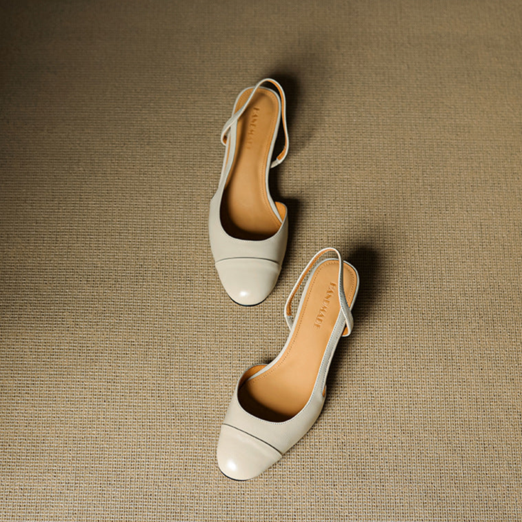 Slingback-Pumps aus echtem Leder für Damen