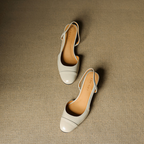 Slingback-Pumps aus echtem Leder für Damen
