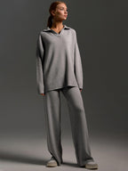 grau lounge set damen mit oversized passform
