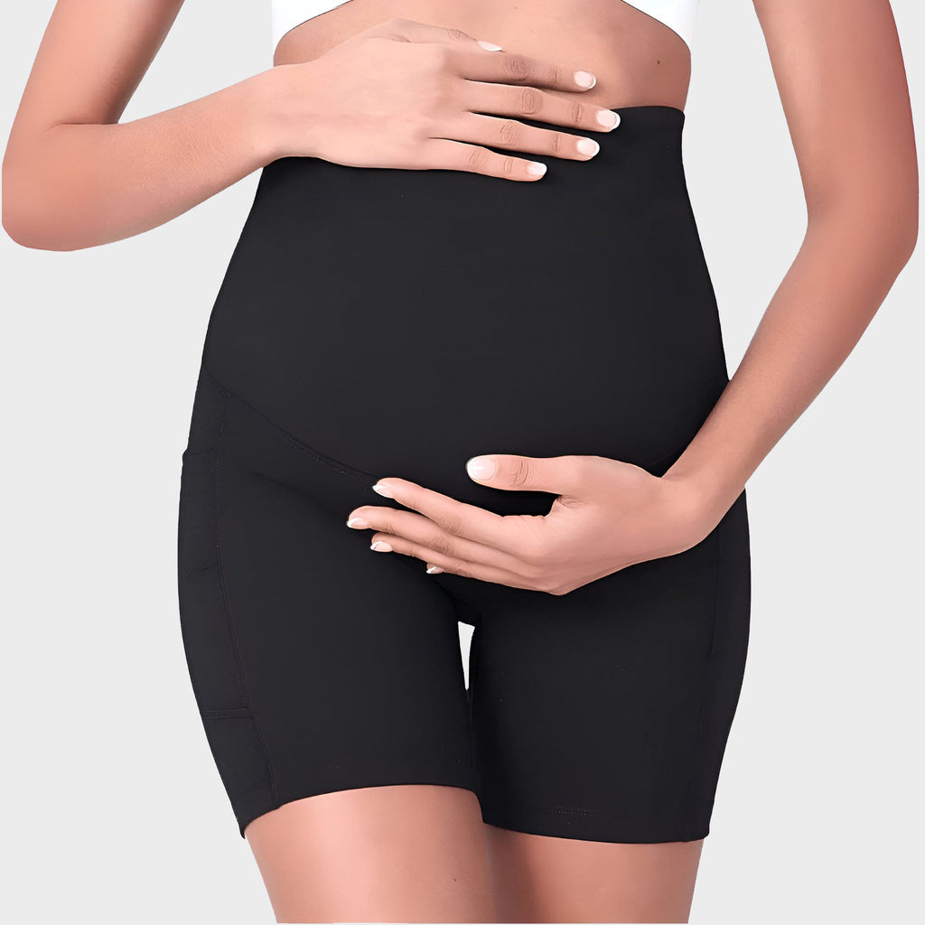 Bequeme Umstandsshorts für Damen | Elastische Schwangerschafts-Radlerhose mit Bauchstütze | Kurze Umstandsleggings für den Sommer