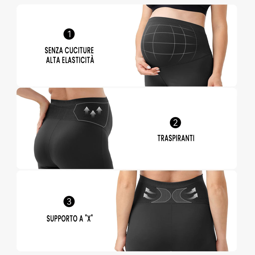 Seamless maternity pants with belly support | Comfortable pregnancy pants with flared leg for everyday wear and postpartum
