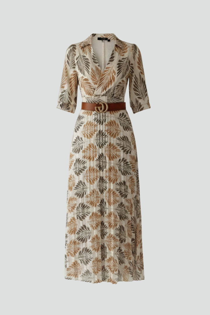 Maxikleid Damen mit Allover-Print | Sommerliches Freizeitkleid mit halblangen Ärmeln | Lockere Passform & knöchellang