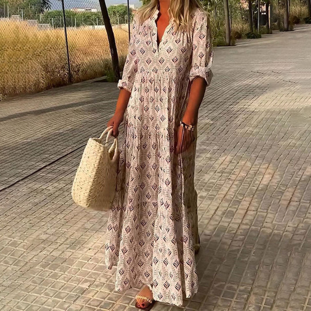 Damen-Maxikleid mit Boho-Print