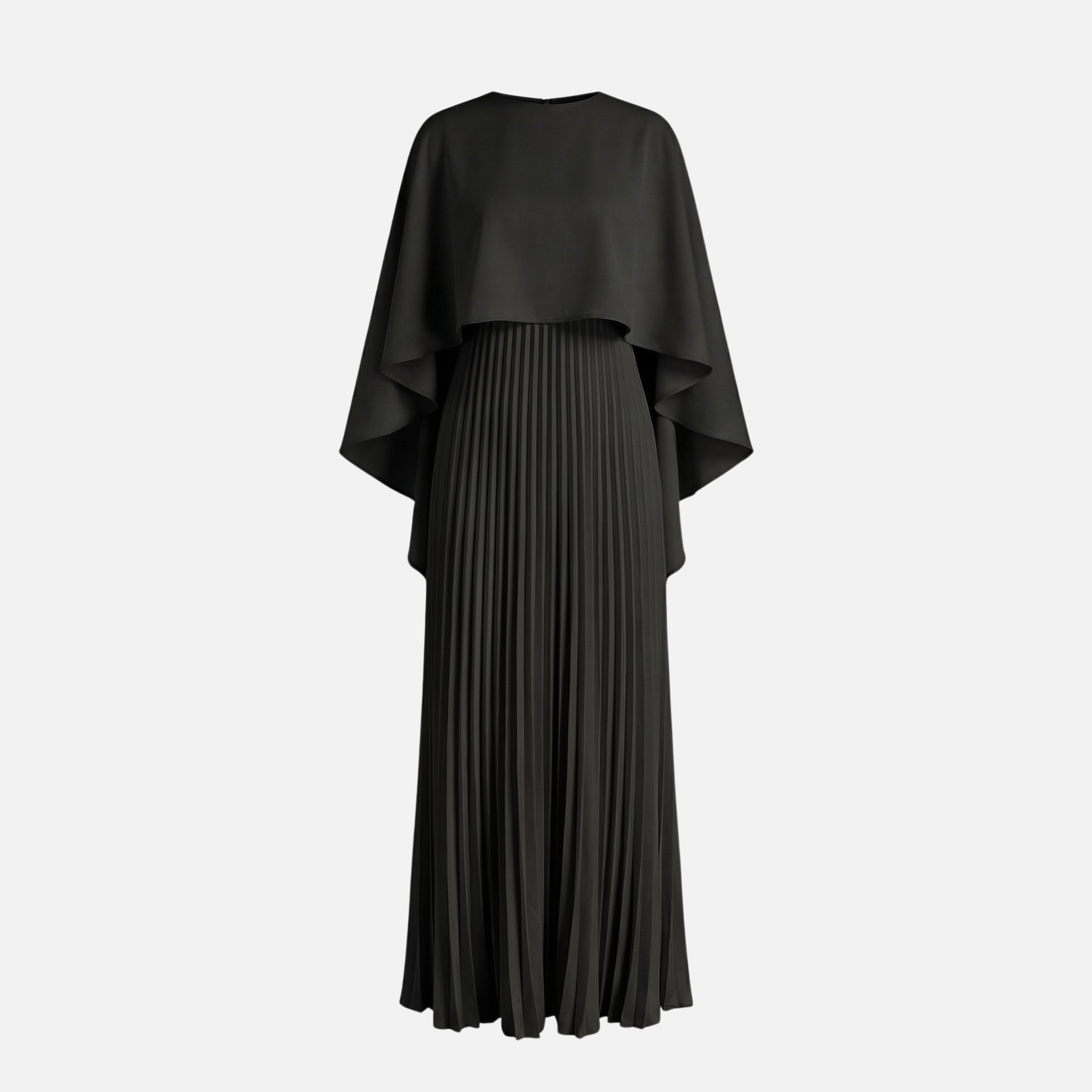 Plissiertes Chiffon-Maxikleid mit Cape-Overlay für Damen