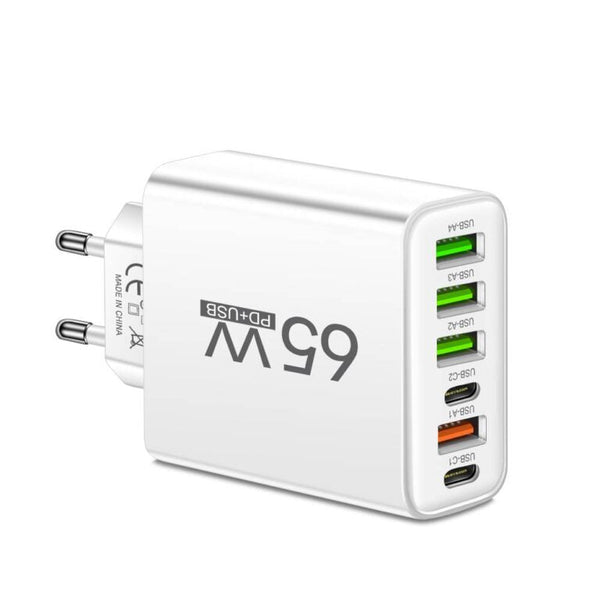 PowerMax 65W 6-in-1 Fast Charger – Charge up to 6 Devices at Once