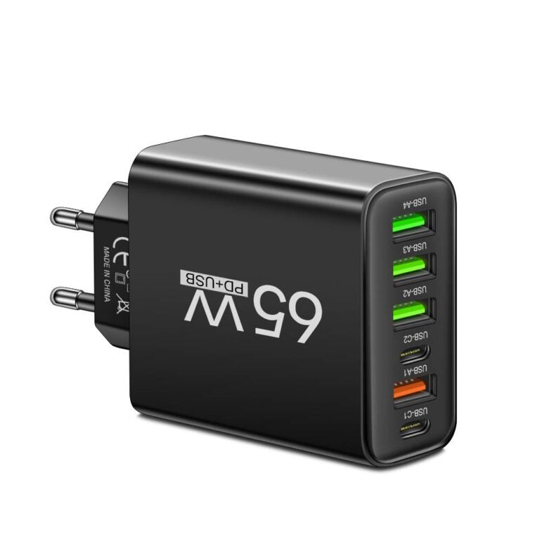 PowerMax 65W 6-in-1 Fast Charger – Charge up to 6 Devices at Once