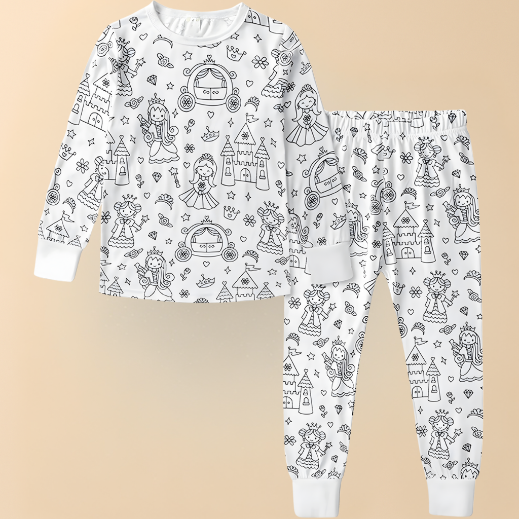 Children's Cotton Pajama Set for Coloring – Creative Christmas Pajamas