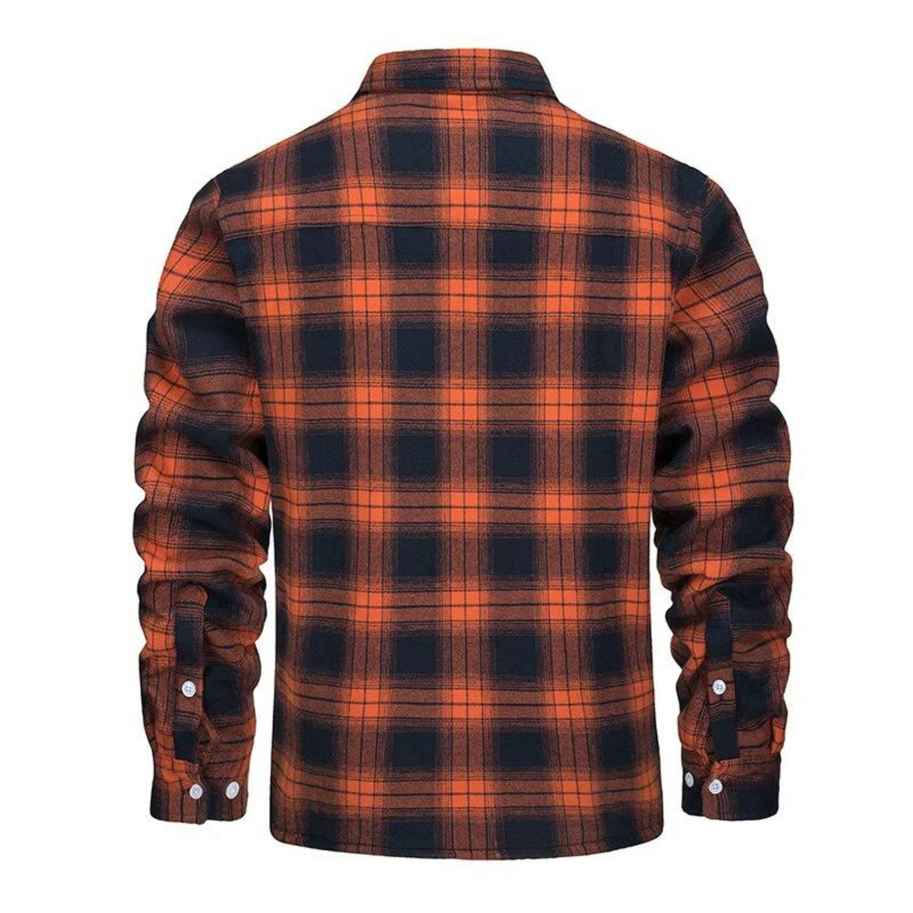 Herren-Hemdjacke mit Sherpa-Futter und Karomuster | Warme Flanell-Überhemdjacke mit Karomuster