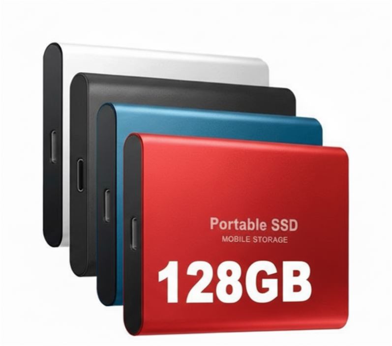 External SSD Hard Drive Aluminum Portable Storage 128GB