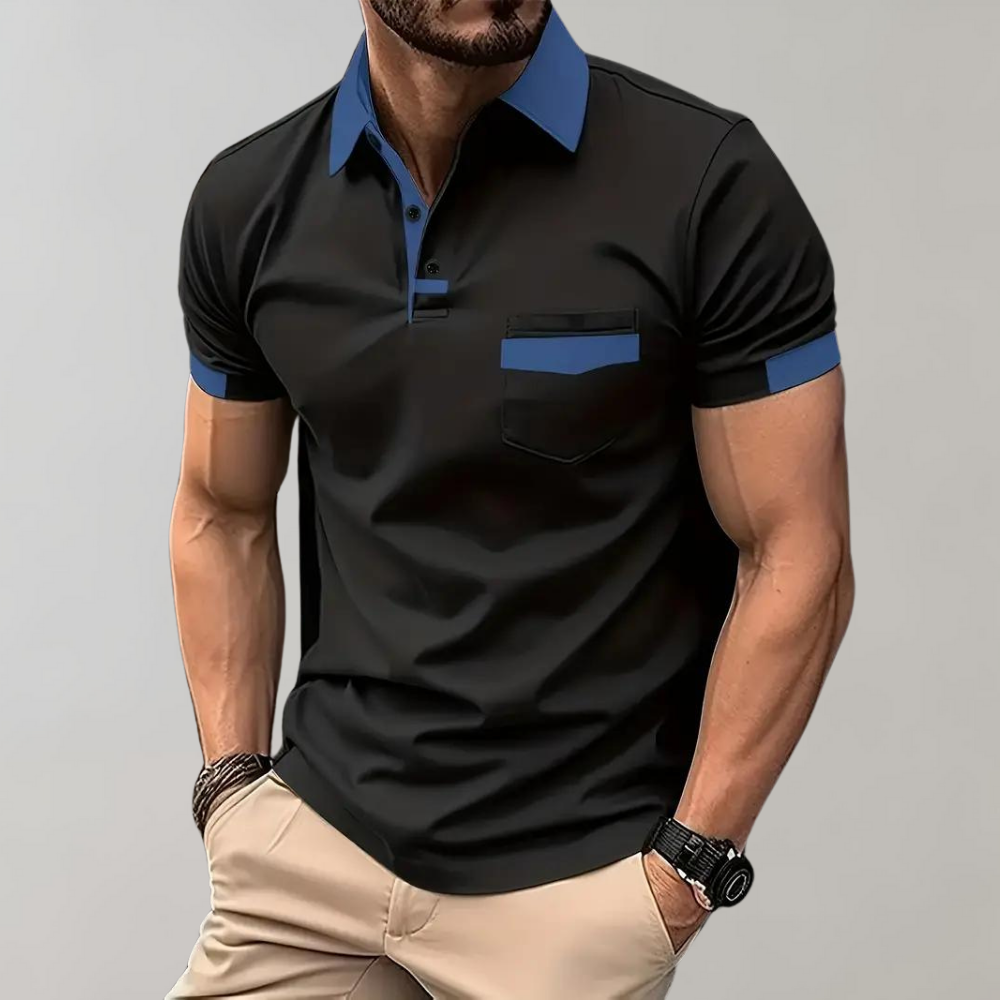 Men's Short Sleeve Polo Shirt - Classic Polo Shirt with Slim Fit - Breathable Shirt for Everyday, Leisure, and Office Use