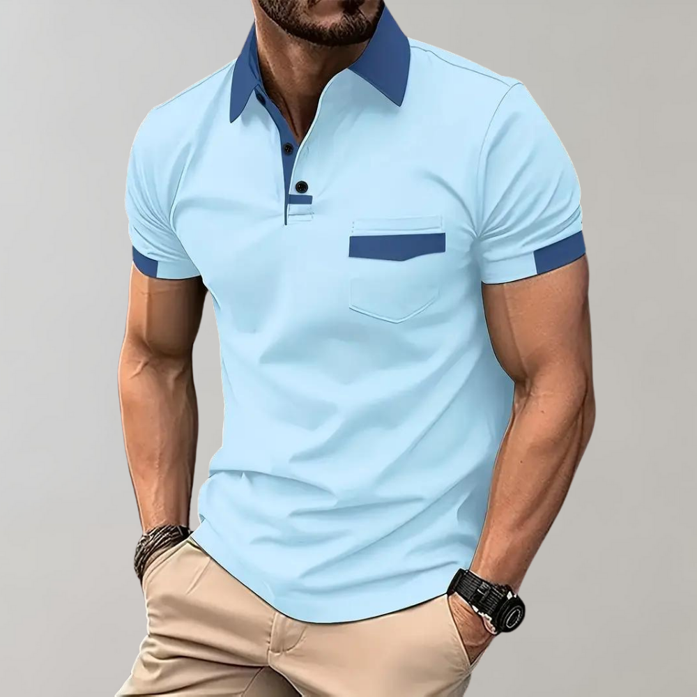 Men's Short Sleeve Polo Shirt - Classic Polo Shirt with Slim Fit - Breathable Shirt for Everyday, Leisure, and Office Use